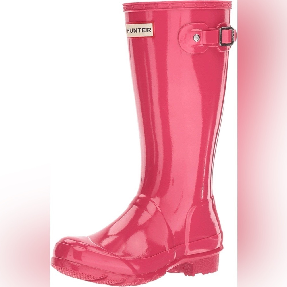 Hunter The Original Kids Gloss Wellington Rain Boot Pink Youth Kids